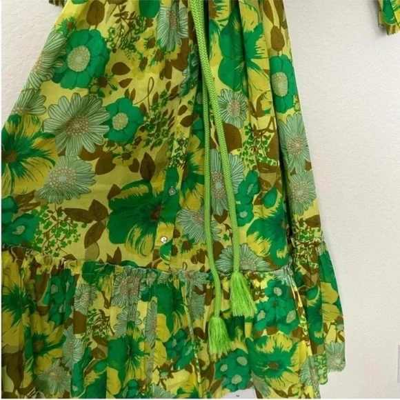 Alemais Wrenly Floral Midi Dress Green - Picture 5 of 8
